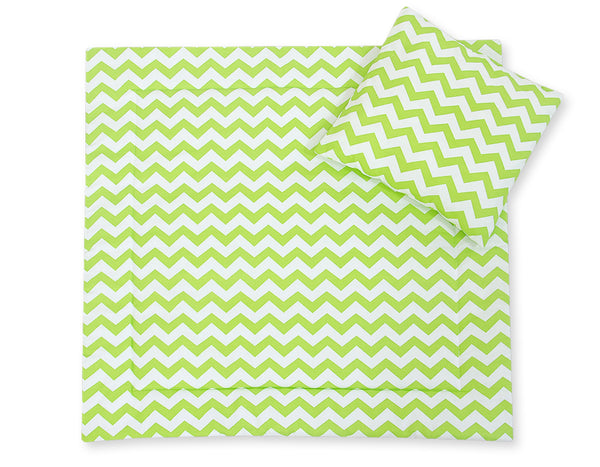 Vauvan peitto 77x77cm ja tyyny - Chevron green