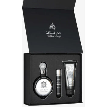 Lattafa - Lattafa Pride Fakhar Black Edp 100 ml + Edp Mini 12 ml + Sg 100 ml miehelle