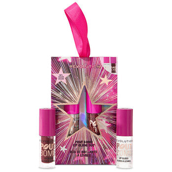 Makeup Revolution - Pout Bomb Plumping Mini huulikiiltosetti Mauve - Lahjasetti