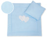 Vauvan peitto 77x77cm ja tyyny - Hanging hearts blue strips