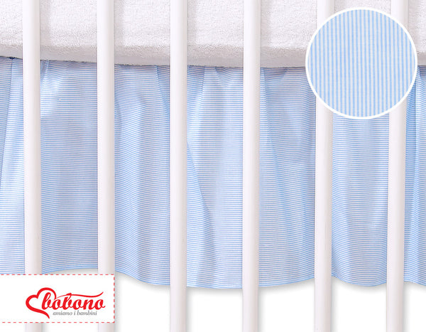 Bobono - Pölyröyhelö peittävällä röyhelöllä 140x70 cm - Riippuvat sydämet siniraidat