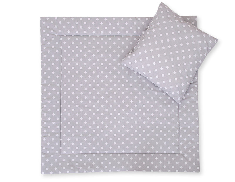 Vauvan peitto 77x77cm ja tyyny - White dots on grey