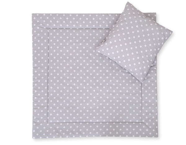 Vauvan peitto 77x77cm ja tyyny - White dots on grey