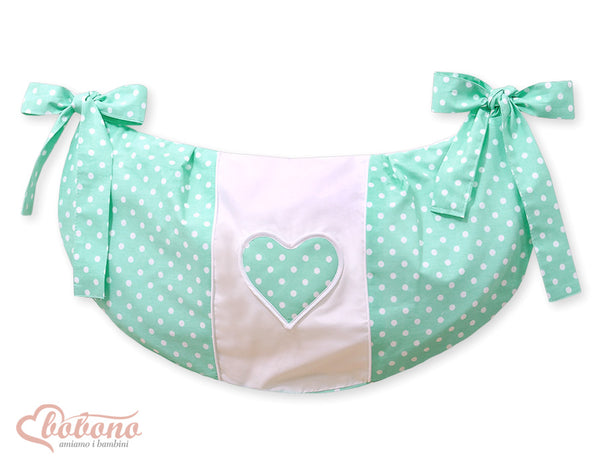 Bobono - Lelupussi - Hanging Hearts valkoiset pilkut mintunvihreällä