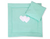 Vauvan peitto 77x77cm ja tyyny- Hearts mint
