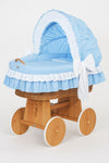My Sweet Baby - Bellamy Moses-kori pajusta hupulla - luonnollinen + sininen vuodevaatesetti