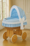 My Sweet Baby - Bellamy Moses-kori pajusta hupulla - luonnollinen + sininen vuodevaatesetti