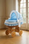 My Sweet Baby - Bellamy Moses-kori pajusta hupulla - luonnollinen + sininen vuodevaatesetti