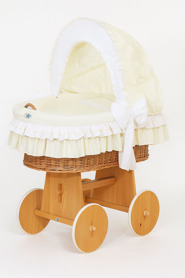 My Sweet Baby - Bellamy Moses-kori pajusta kuomulla - luonnollinen + kermanvärinen vuodevaatesetti