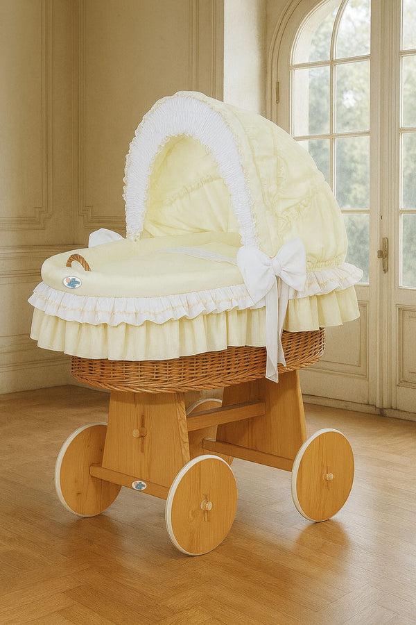My Sweet Baby - Bellamy Moses-kori pajusta kuomulla - luonnollinen + kermanvärinen vuodevaatesetti