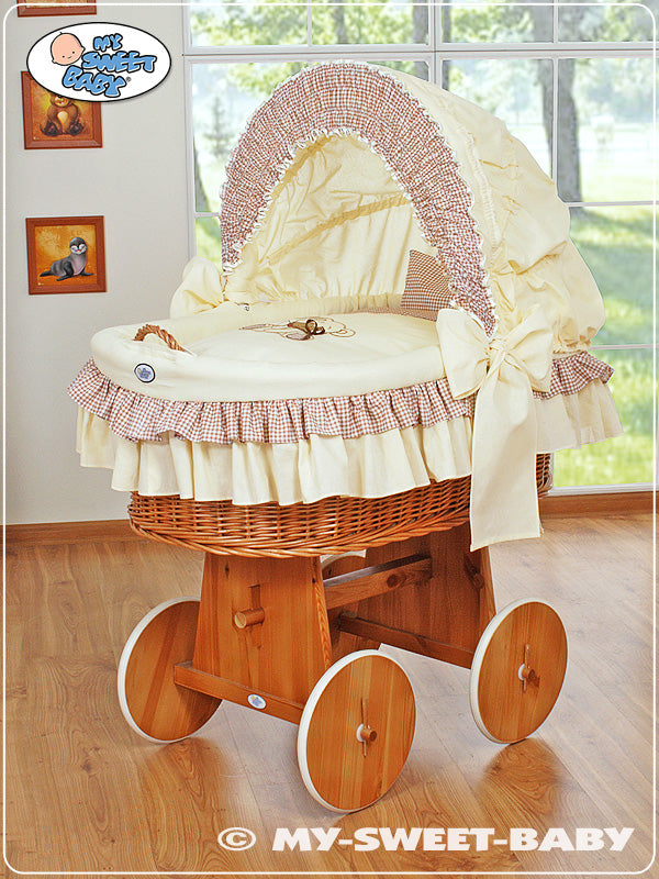 My Sweet Baby - Moses-kori/korikehto hupulla Teddy Bear with Bow ruskea