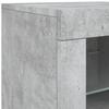 Betoninharmaa senkki led-valoilla Anghe 142,5x37x67cm