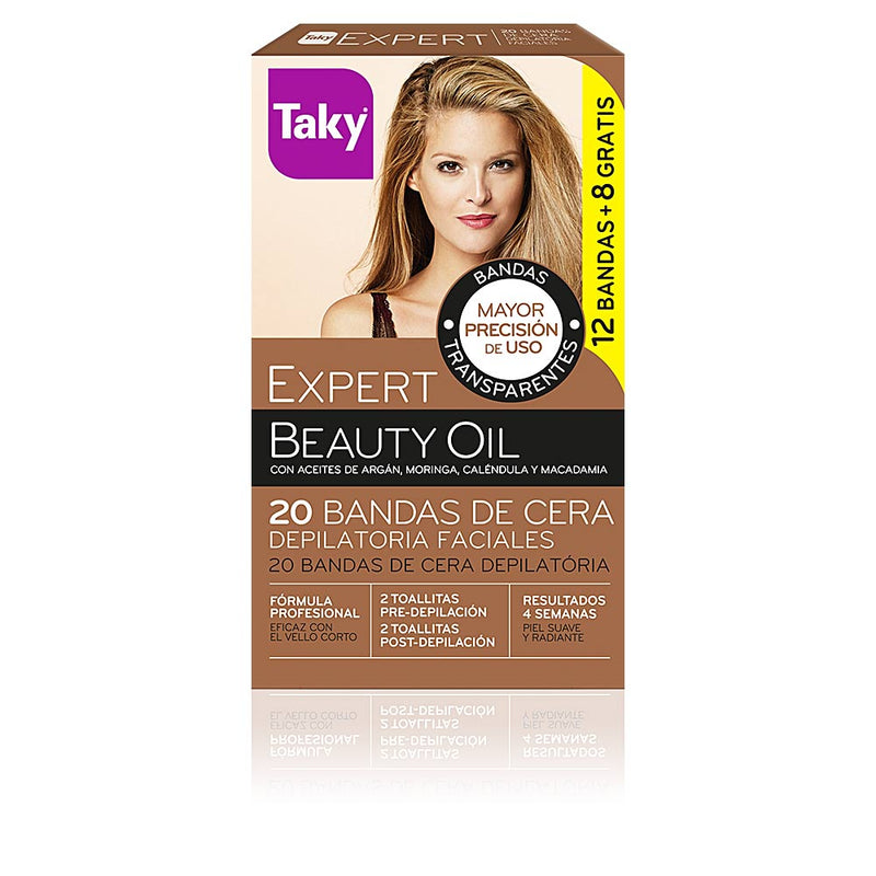Taky - Natural Oils depilatory facial wax strips 20 units