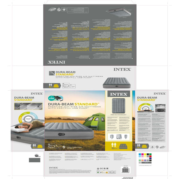 Puhallettava Patja Intex Beam Standard 152x203 cm