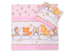 Vauvan peitto 77x77cm ja tyyny - Forest animals pink