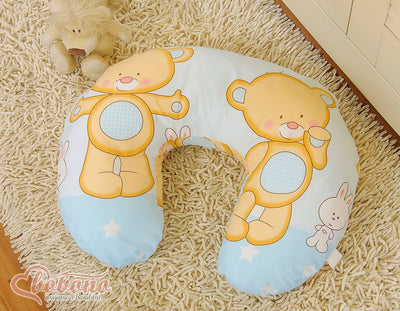 Monikäyttöinen imetystyyny - irrotettava päällinen - Cuddly teddy bear blue