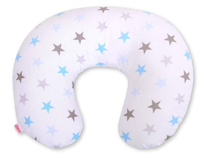 Monikäyttöinen ergonominen imetystyyny - Grey-blue stars