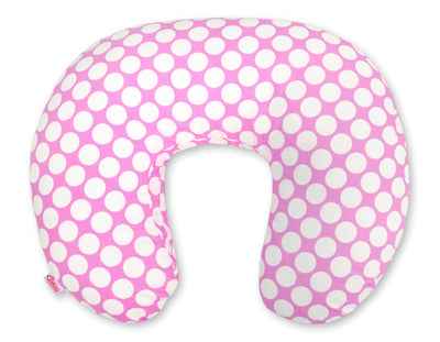 Monikäyttöinen ergonominen imetystyyny - pink with white dots