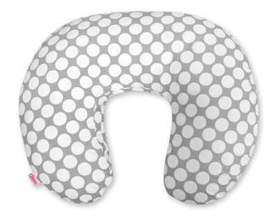 Monikäyttöinen ergonominen imetystyyny - grey with white dots