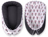 Bobono - Vauvan kaksipuolinen Premium Cocoon -vauvapesä Bobono minky vaaleanpunainen seepra-kuosi