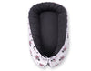Bobono - Vauvan kaksipuolinen Premium Cocoon -vauvapesä Bobono minky vaaleanpunainen seepra-kuosi