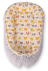 Kaksipuolinen Premium Minky Unipesä - cream animals