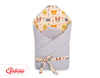 Baby nest 2in1 with stiffening with bow - cream animals