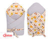 Baby nest 2in1 with stiffening with bow - cream animals