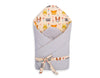 Baby nest 2in1 with stiffening with bow - cream animals