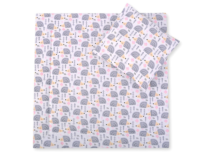 Vauvan peitto 77x77cm ja tyyny - Hedgehogs grey