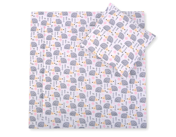 Vauvan peitto 77x77cm ja tyyny - Hedgehogs grey