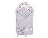 Baby nest 2in1 with stiffening with bow- hedgehogs grey