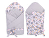 Baby nest 2in1 with stiffening with bow- hedgehogs grey