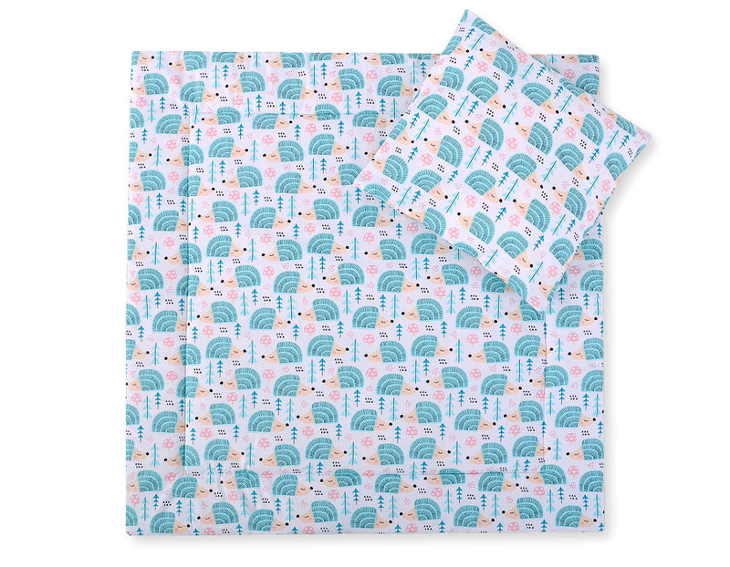 Vauvan peitto 77x77cm ja tyyny - Hedgehogs mint