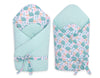 Baby nest 2in1 with stiffening with bow - hedgehogs mint