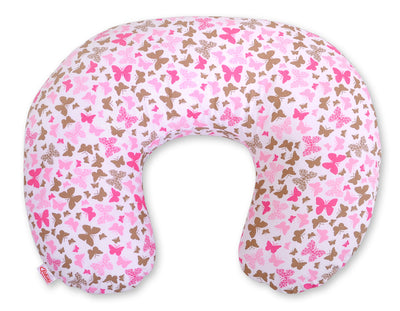 Monikäyttöinen ergonominen imetystyyny - pink butterflies