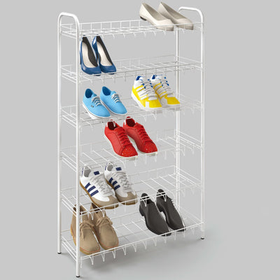 Metaltex 6-tasoinen kenkäteline Shoe 6 valkoinen