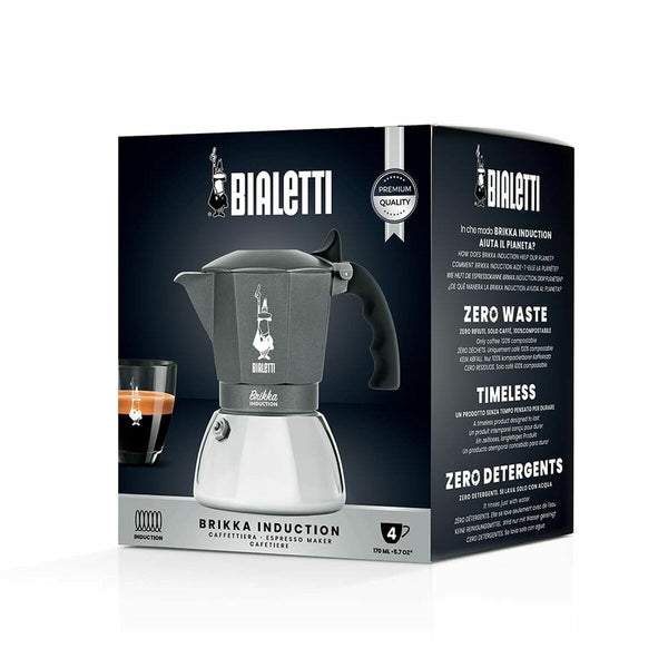 Bialetti Brikka Mokkapannu Induktiolle, Hopeinen