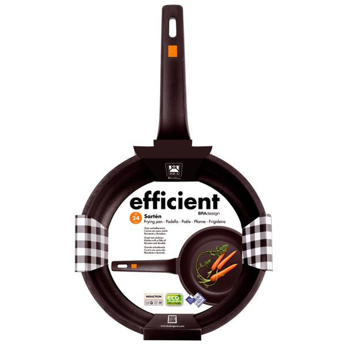 BRA Efficient Wokpannu 24 cm Musta Alumiini