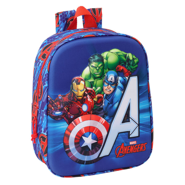 Avengers Lasten Reppu 3D Punainen ja Tummansininen