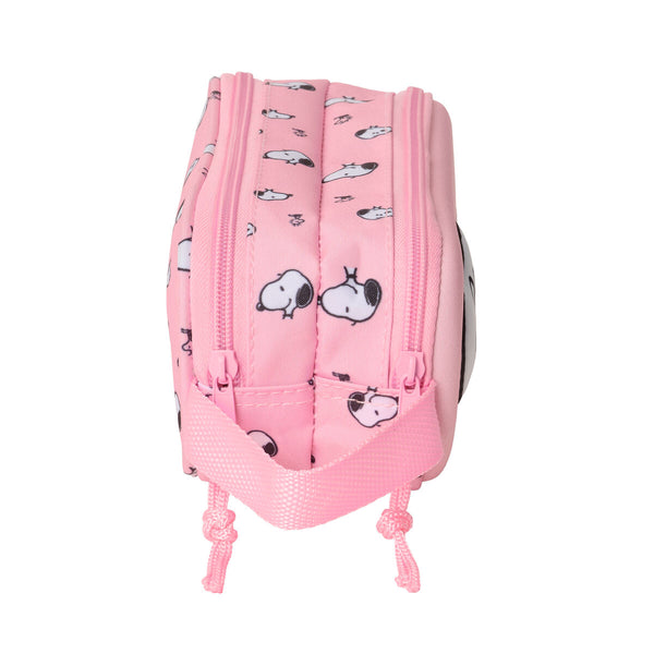 Snoopy kaksilokeroinen pinkki penaali