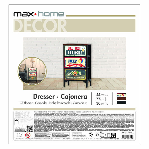 Max Home Vintage Lipasto 45x77x30 cm