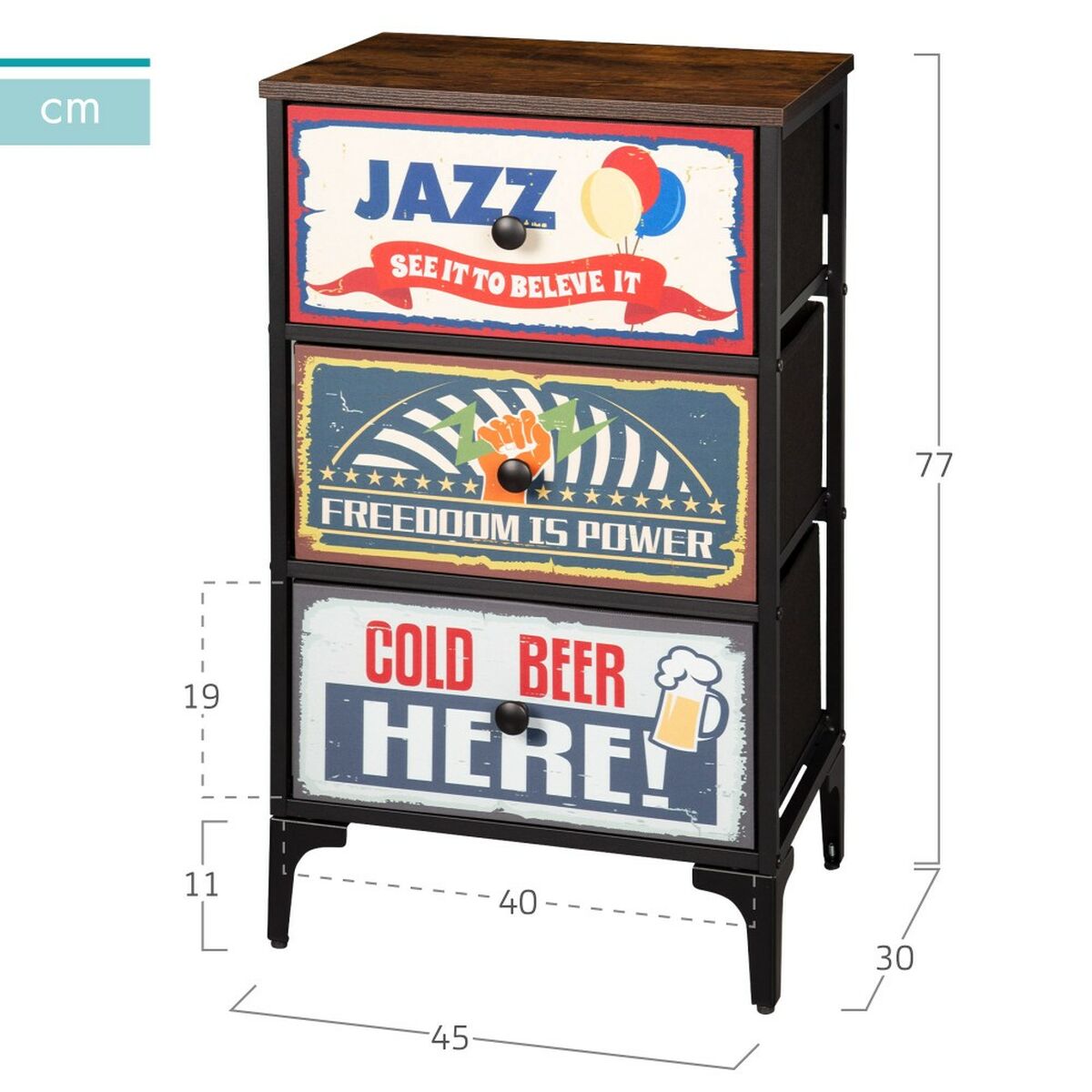 Max Home Vintage Lipasto 45x77x30 cm