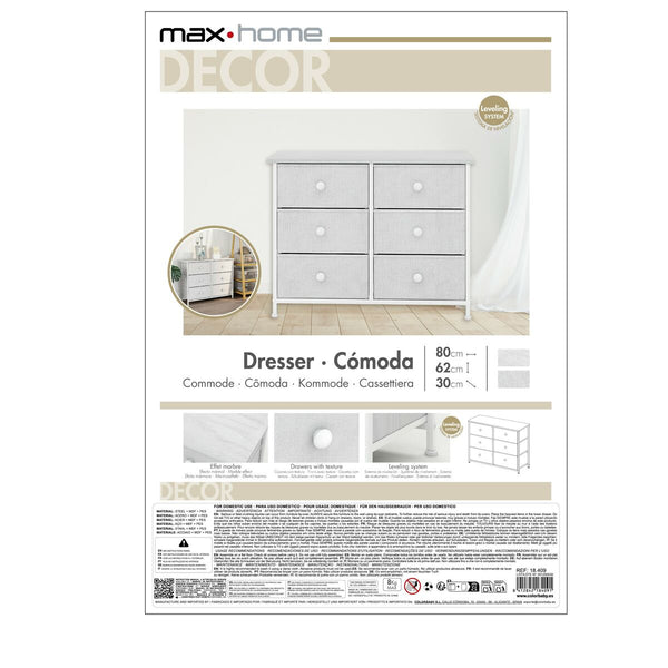 Max Home Valkoinen Lipasto 80x62x30 cm