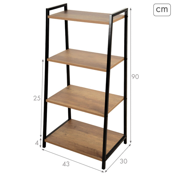 Max Home Rauta-Puu MDF Hyllyt 4-tasoinen