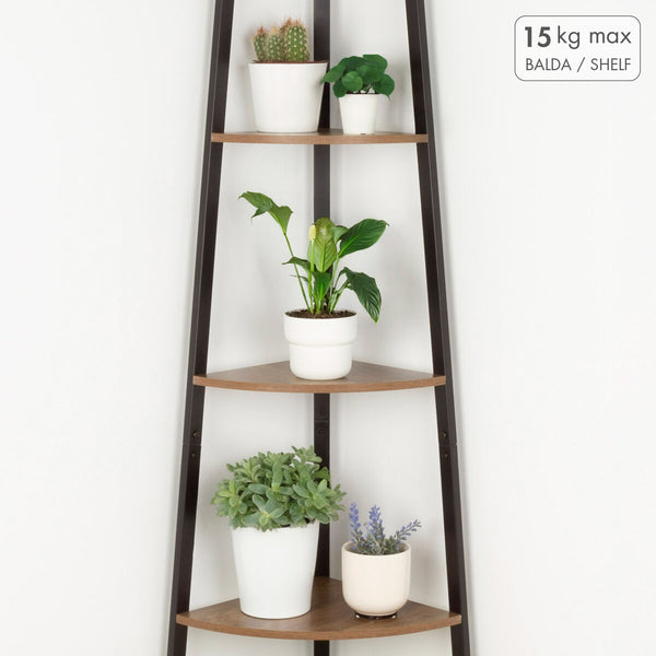 Max Home Kulmahylly Musta Rauta ja Puu MDF, 5 Hyllyä