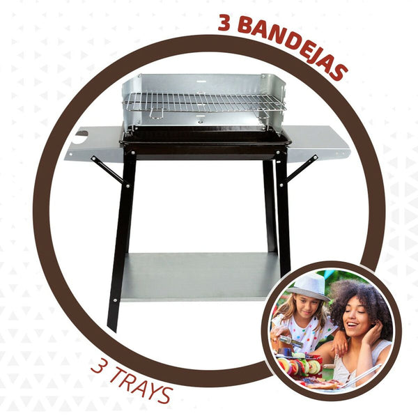 Hiiligrilli Renkailla Aktive Emaloitu Metalli Musta