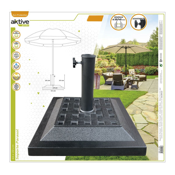 Aktive Aurinkovarjon Jalusta Musta 44 cm