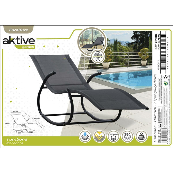 Musta Lepotuoli Aktive 172 x 75 x 53 cm