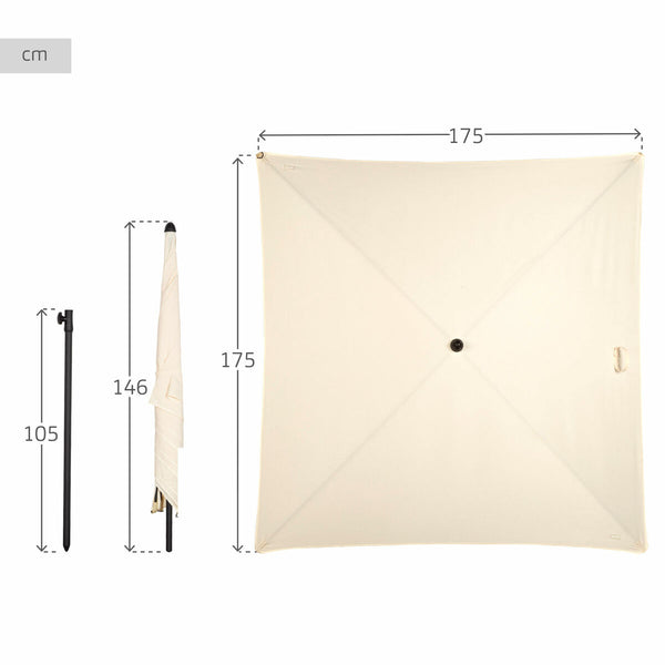 Beige Aurinkovarjo 175 x 240 x 175 cm